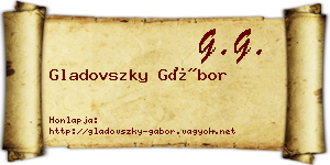 Gladovszky Gábor névjegykártya